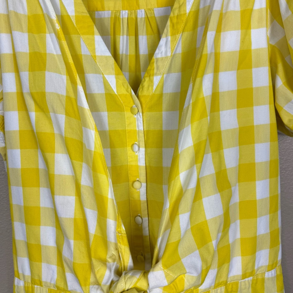 Color Me Courtney Keiko Gingham Yellow Romper Size 10 A - Picture 9 of 12